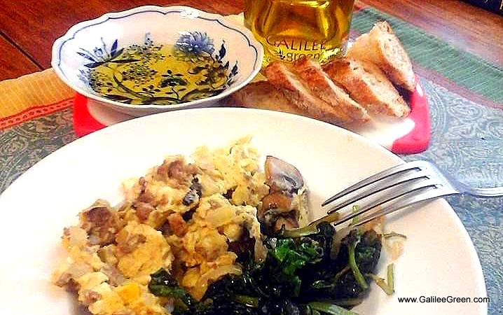 Breakfast with chard, kale and eggs