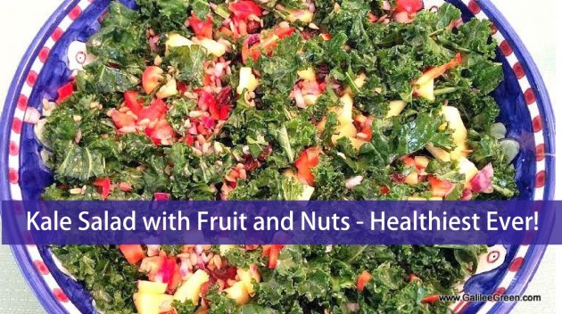 Kale Salad with Fruit and Nuts