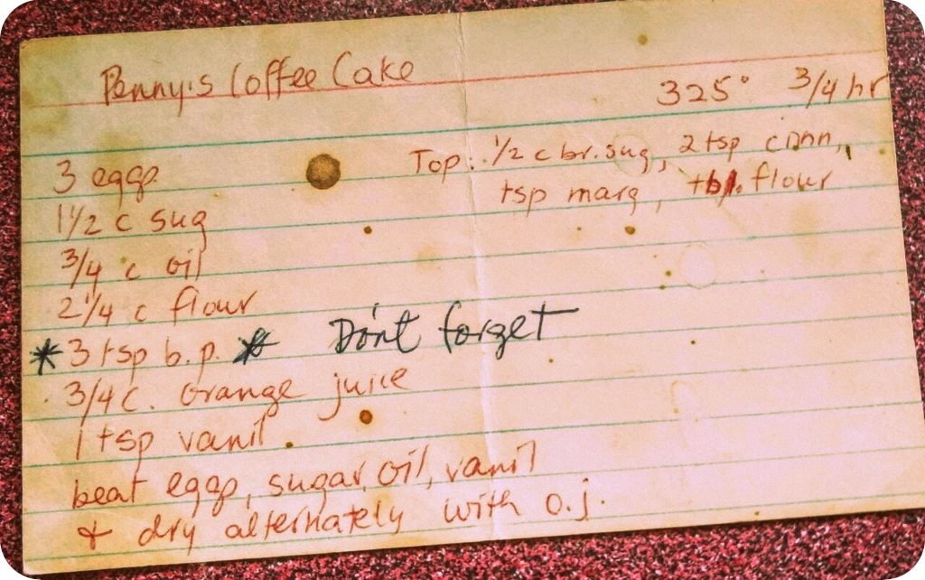 Chocolate Cake Recipe Card