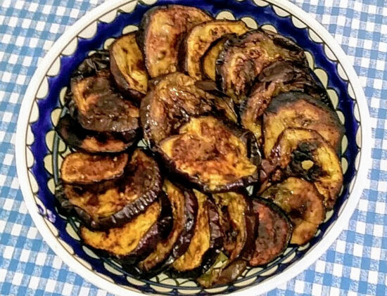 Roasted Israeli Eggplant in Marinade