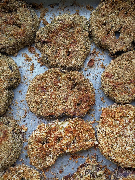 Coated Eggplant Slices