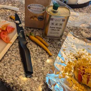 Ingredients for Stale Bread with Fresh Veggies and Cheese